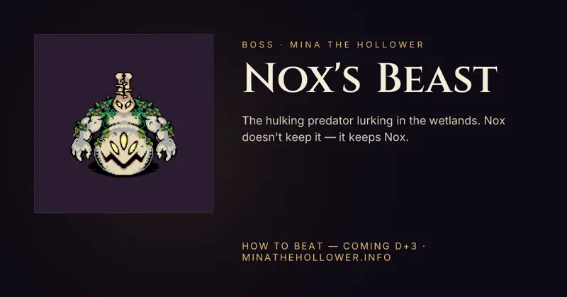 Nox's Beast in the bayou